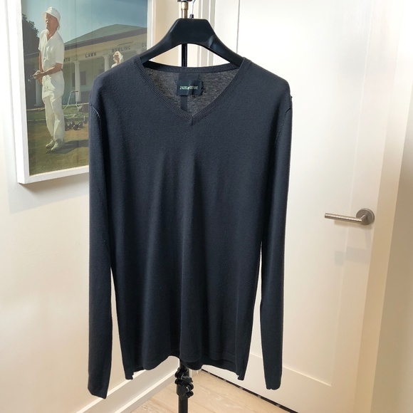 Zadig & Voltaire Men's Cashmere Sweater - Charcoal Grey Medium - Picture 1 of 5